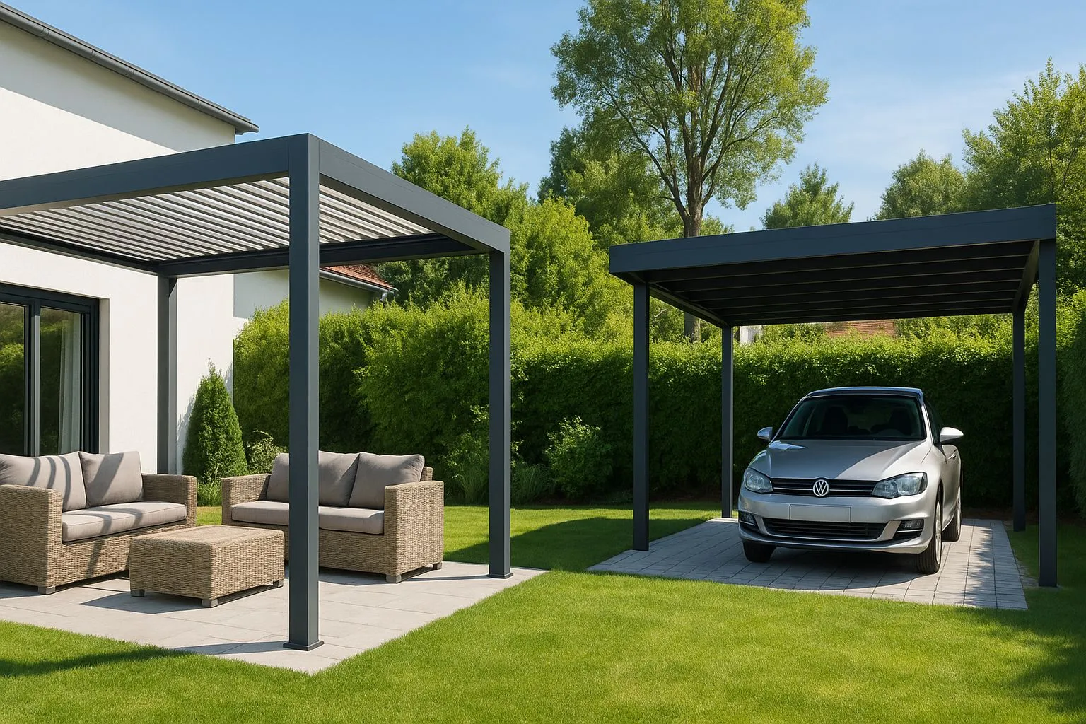 Pergola et carport , vente et pose sur Chateaugiron, Domloup, Rennes et le departement 35