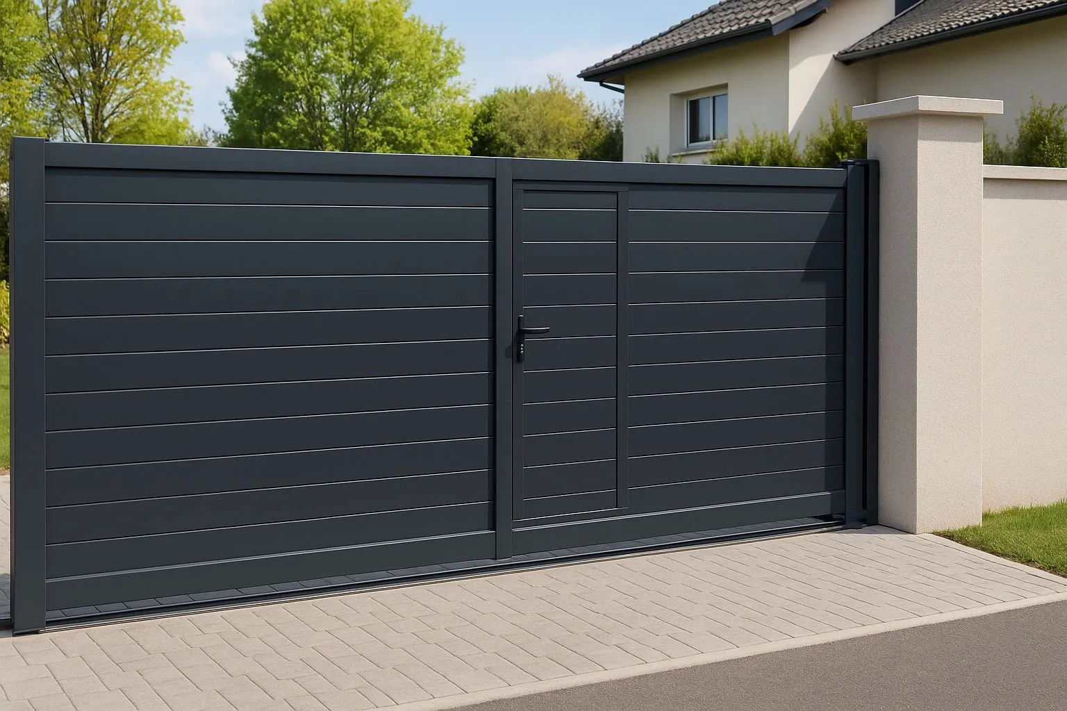 Portail coulissant , vente et pose sur Chateaugiron, Domloup, Rennes et le departement 35